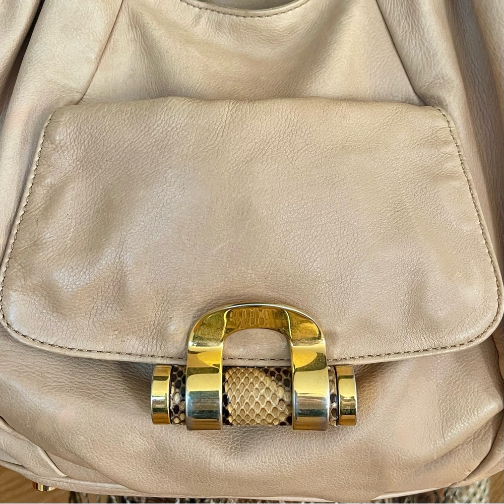 LUXURY LINE MICHAEL KORS Tonne Slouch Hobo Snakeskin Python Leather Shoulder Bag - Picture 12 of 16